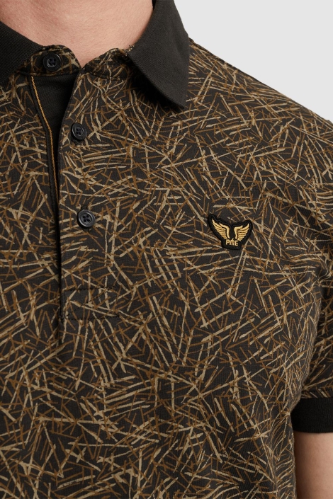 PME legend short sleeve polo slub jersey aop